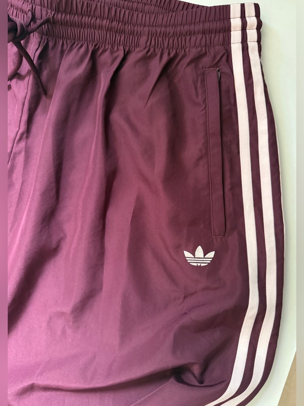 Adidas [M] Firebird Adilenium Wide Leg Track Pants Maroon/Sandy Pink KW3619 - Picture 5 of 11